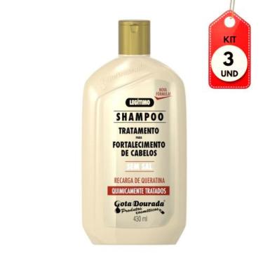 Imagem de Kit C/03 Gota Dourada Quimicamente Tratados Shampoo 430ml