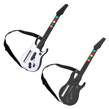 Imagem de Para wii guitar hero rock band 2 3 jogos controlador sem fio com alça ajustável acessórios da