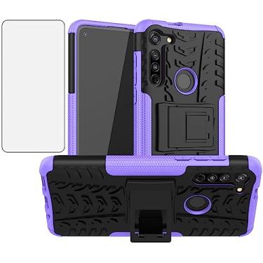 Imagem de Asuwish Capa de celular para Moto G Fast 2020 com protetor de tela de vidro temperado e suporte fino híbrido resistente capa protetora Motorola GFast XT2045-3 suporte móvel feminino masculino roxo