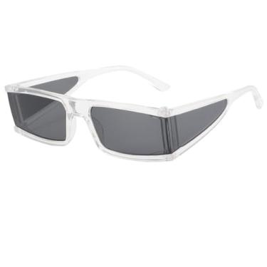Imagem de VFDHN Vintage multi lentes óculos de sol feminino masculino hip hop retângulo óculos de sol feminino colorido quadrado óculos, 2, um tamanho