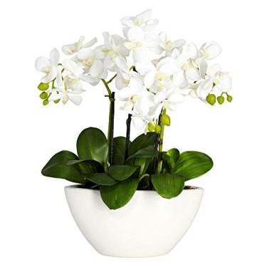 Imagem de Nearly Natural Arranjo de flores de seda Phalaenopsis 4804, 38 cm x 28 cm x 11,4 cm