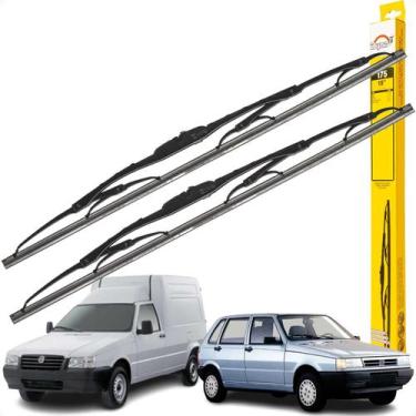 Imagem de Par Palhetas Limpador Parabrisa Fiat Fiorino Uno Mille - DYNA, Palheta