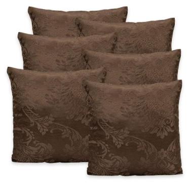 Imagem de Kit 8 Capas de Almofada c/ Zíper em Jacquard Adamascado Luxo 40cm x 40