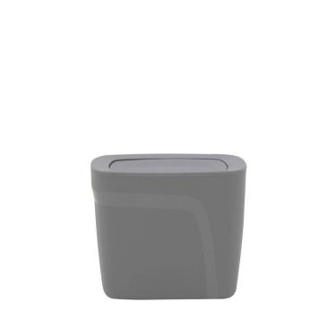 Imagem de Lixeira Tramontina Compact Em Polipropileno Cinza Com Tampa Basculante 6,5 L