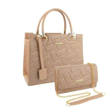 Imagem de Bolsa Feminina Transversal Grande Moda + Bolsa Carteira Kit - Selfie S