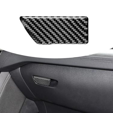 Imagem de Agulier Compatível com painel de acabamento de interruptor de caixa de armazenamento Copilot de console central, armação de proteção de fibra de carbono real, acessórios interiores decoração para Ford