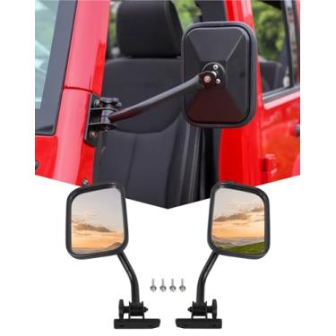 Imagem de JeCar Door Off Mirrors retrovisor de liberação rápida para Jeep Wrangler TJ JK JKU 1997-2018
