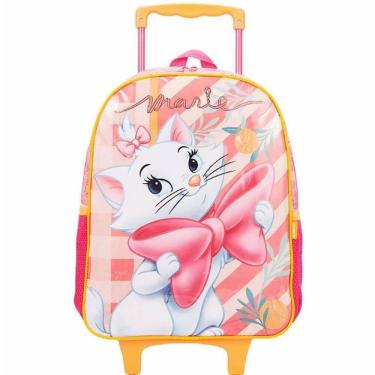 Imagem de Mochila Escolar Gatinha Marie Rodinha Tam G Com Lancheira