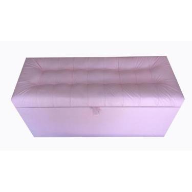 Imagem de Recamier puff baú estofado solteiro - rosa claro - material sintético 