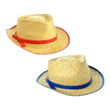 Imagem de Chapéu De Palha Junino Malandrinho Caipira Chapeu de Festa Junina Meni