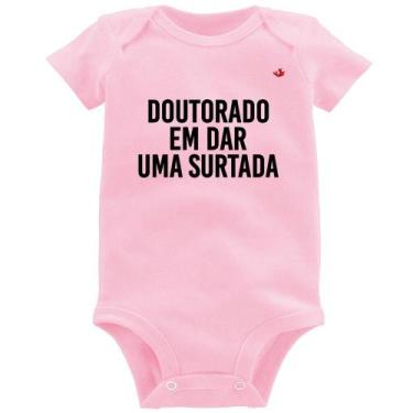 Imagem de Body Bebê Doutorado em dar uma surtada - Foca na Moda, Rosa bebê, P