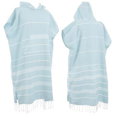 Imagem de 1 peça de toalha turca poncho de algodão turco poncho de surfe trocador de roupão de banho com bolso plus size toalha de praia vestível toalha de praia com capuz para homem adulto mulheres piscina