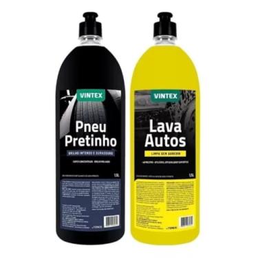Imagem de Kit Shampoo Automotivo Lava Autos 1,5l e Pneu Pretinho 1,5l Limpeza Automotiva Vintex by Vonixx