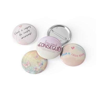Imagem de kit com 4 Botons Broche Alfinete - Coleção Motivacional - Button, Pin