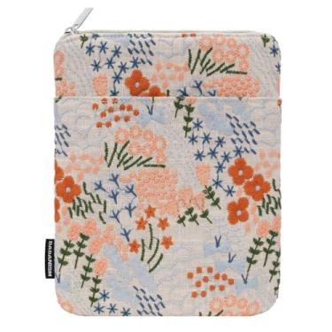 Imagem de Dadanism Capa acolchoada bordada margarida para o novo Kindle Paperwhite, 17.8 cm Kindle Colorsoft Signature Edition, capa protetora para Kindle/Kindle Oasis/Kobo E-Reader, bege floral