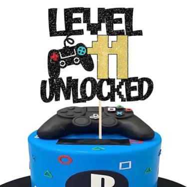 Imagem de Rsstarxi 1 Pack Video Game 11th Birthday Cake Topper Level 11th Unlocked Controller Video Game Party Cake Pick Decorations for Level Up Eleventh Happy 11th Birthday Party Cake Decorations