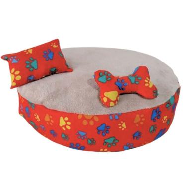 Imagem de Cama Bola 50 Cm Para Cachorros E Gatos Caminha Pet Cor:vermelho
