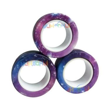 Imagem de Conjunto de 3 Giradores Magnéticos Coloridos - Brinquedo Antiestresse 