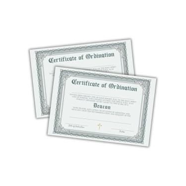 Imagem de Certificado de Ordenação Diácono Pacote com 30 Papéis Cartolina 15 x 23 cm New Church Membership Award Green Clero Recognition License Honor Official for Framing
