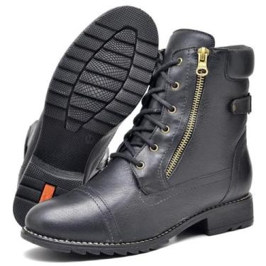 Imagem de Bota Feminina Coturno Couro Conforto - Dandy, Preto, 36