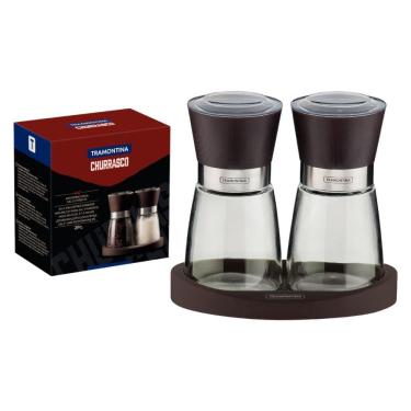 Imagem de Jogo de Moedores de Pimenta e Sal Tramontina Churrasco em Cerâmica e Vidro com Base em Polipropileno