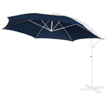 Imagem de Ombrelone Guaiuba Azul Marinho em Aluminio com Base Lateral 3,35 MT (L