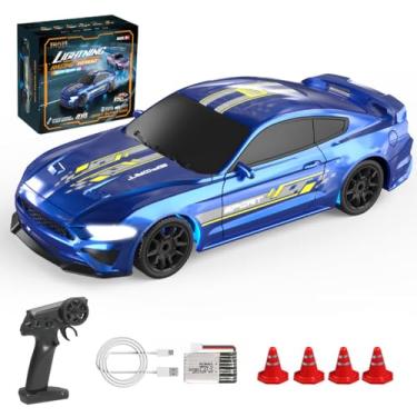 Imagem de ROUASD 1:43 Scale RC Drift Car with LED Lights - High Speed 15KM/H 2.4GHz Remote Control Full-Proportional 4WD Mini Drift Racing Sport Car for Adults & Hobbyists - RTR/Gyro Version