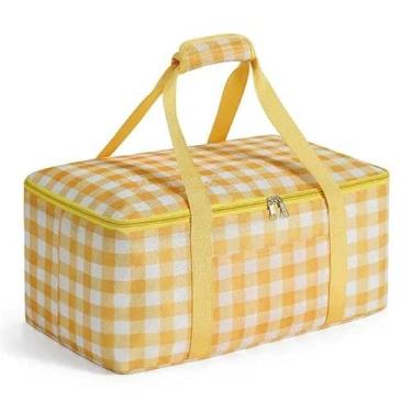 Imagem de Cesta Termica Bolsa Caixa Dobravel Praia Camping Piquenique(Amarelo)
