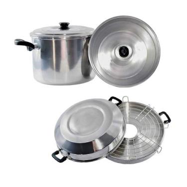 Imagem de Conjunto Forma Pudim Panela 2x1 E Churrasqueira Premium - GLOBAL ALUMÍ