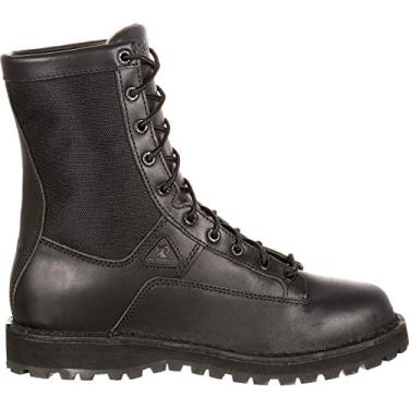 Imagem de ROCKY Botas de serviço público impermeáveis Portland com cadarço, Preto, 9.5