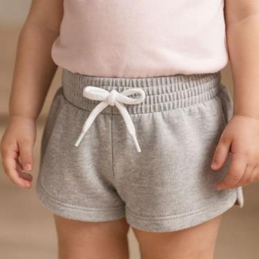 Imagem de Short Moletinho Infantil Feminino Liso Básico Confortável Moderninho -