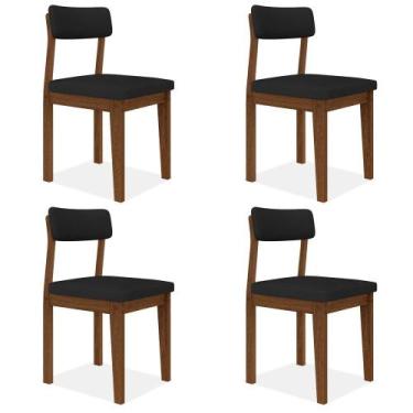 Imagem de Conjunto Com 4 Cadeiras Estofadas Utah Freijó/s.preto - M.a - A Móveis