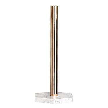 Imagem de Suporte de toalha de papel moderno suporte de papel dourado com base de mármore vertical suporte de toalha de papel moderno rolo de bancada de banheiro cozinha (cor: amarelo) (vermelho)