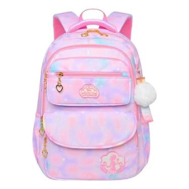 Imagem de Mochila Moderna Juvenil Reforçada Dia A Dia Feminina Cor Rosa-chiclete