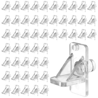 Imagem de Biaungdo 50 peças de pinos de suporte de prateleira, pinos transparentes de 1/10.2 cm para prateleira de armário de plástico, clipes para cozinha, estante, armário, móveis