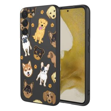 Imagem de HTXWXJC Capa de celular para Galaxy S22 Plus, capa para Samsung S22+ SM-S906U, à prova de choque, flexível, amortecedora, capa macia de TPU com estampa de cachorro para Samsung Galaxy S22 Plus,