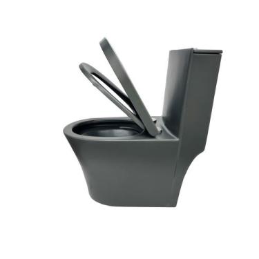 Imagem de Vaso Sanitário Monobloco Caixa Acoplada Privada Madrid Cinza - Stillus