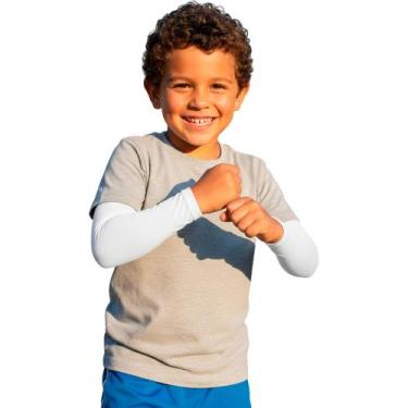 Imagem de Manguito Infantil Sport Fasty Proteção Uv Kids Com Elástico, Branco, P