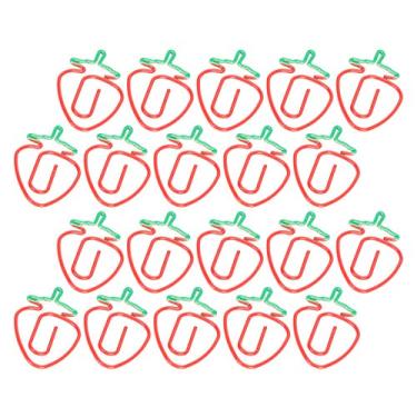 Imagem de Acouto 20 Unidades de Clipes de Papel Em Formato de Fruta - Marcadores de Morango Fofos de 2 Cores e Suprimentos de Clipes de Planejador, Presentes Escolares e Organização de Documentos - e Design