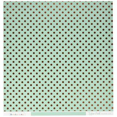 Imagem de Papel Echo Park DS16035 Papelão com pontos e listras (15 folhas por pacote), 30,48 cm x 30,48 cm, menta/cobre