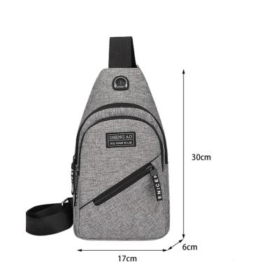 Imagem de BOLSA MOCHILA IMPERMEÁVEL TRANSVERSAL CROSSBODY POCHETE DE PEITO PORTÁTIL ALÇA ÚNICA AJUSTÁVEL