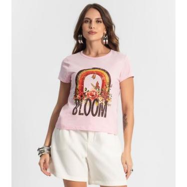 Imagem de Blusa Baby Look Feminina Estampada Select Rosa, G, Rosa