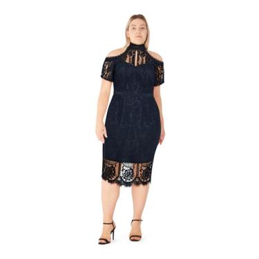 Imagem de City Chic Vestido coquetel feminino - Kennedi, Azul marino, 25 Plus Size