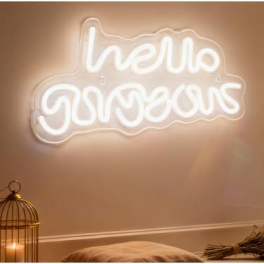 Imagem de Neonawall Neon Signs for Wall Decor Light Up Letters Led Sign Birthday Party Gifts Led Decorative Night Signs Room Decorations Supplies Neon Party Sign for Store Home Dorm Bedroom (Hello Gorgeous)