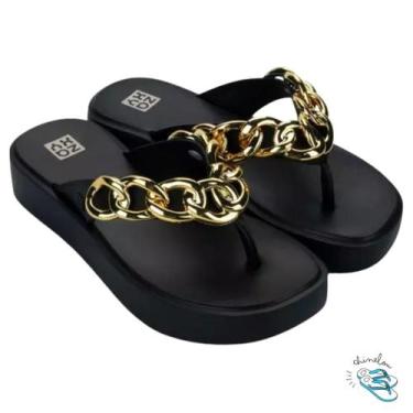 Imagem de Sandalia Chinelo Zaxy Link Feminina Plataforma Detalhe Metalizado Conf