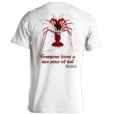 Imagem de Born of Water Camiseta masculina de manga curta com cauda de lagosta - Branca - M