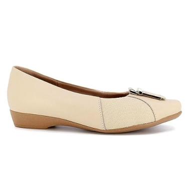 Imagem de Sapatilha Usaflex Feminina Em Couro Bico Redondo Joanetes Vanilla Ai1407005 34