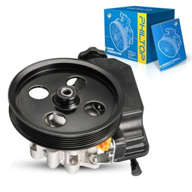 Imagem de PHILTOP Bomba de direção hidráulica 202205 com reservatório e polia, adequada para Grand Cherokee/Commander 3,7/4,7L 2008-2010, substitui OE 20-2205, 52089339AD, 202205