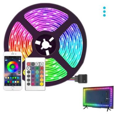 Imagem de Dupla Face Fita Led RGB 5M USB Decoração Quarto Gamer Luz Ambiente - K