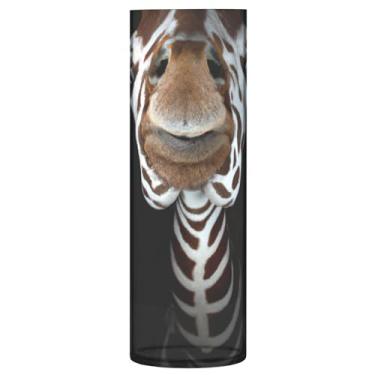 Imagem de JUZIHAI Vaso fotográfico de girafa para flores 9,9 cm x 30 cm Cilindro de plástico moderno vaso de flores para centro de mesa de casamento decoração de casa